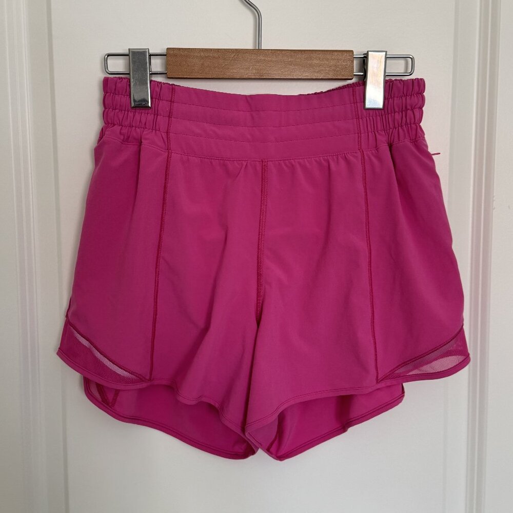 Hotty Hot High-Rise Lined Shorts 4" in Sonic Pink